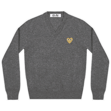 Džemper Comme des Garçons PLAY Heart V-Neck Pullover Siva | AZ N047 051 3, 0