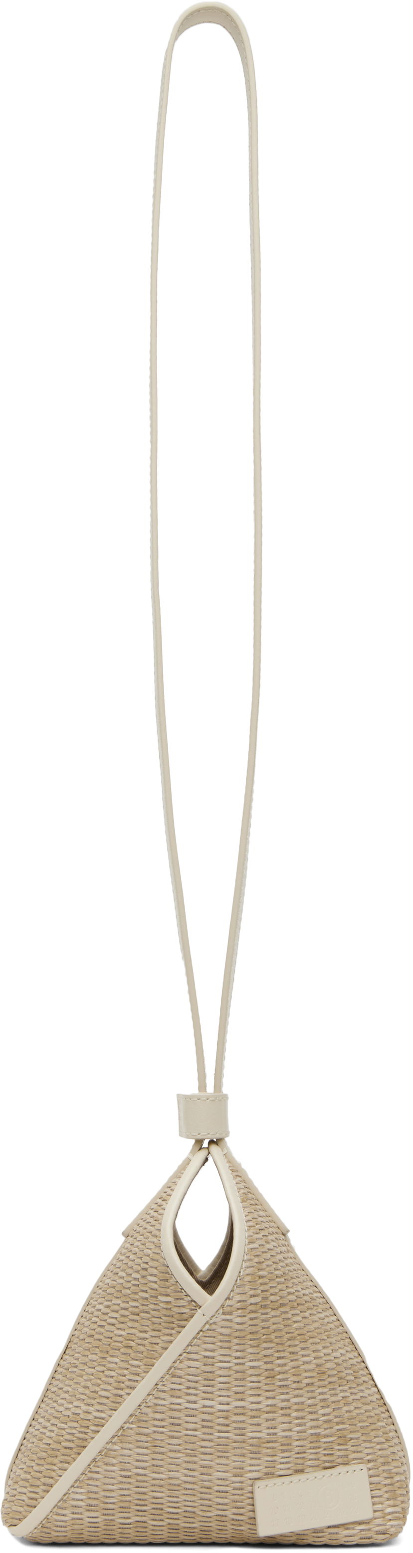 Ručna torbica Maison Margiela MM6 Maison Margiela Small Raffia Triangle Shoulder Bag Bež | SB5ZI0013 P7256