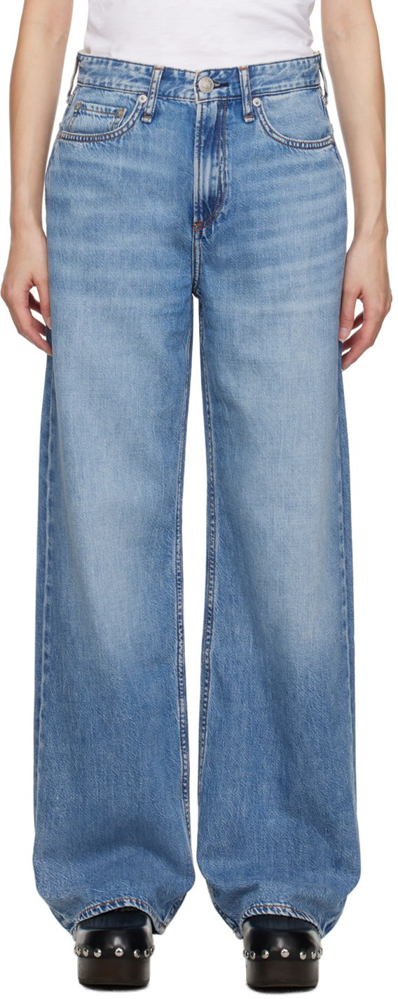 Jeans rag & bone Logan Wide-Leg Jeans Plava | WDD23S2935F2AU
