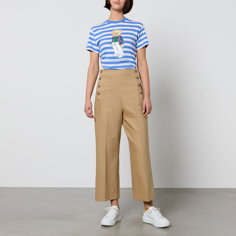 Majica kratkih rukava Polo by Ralph Lauren Polo Ralph Lauren Bear Striped Cotton-Jersey Tirkiz | 211924300001