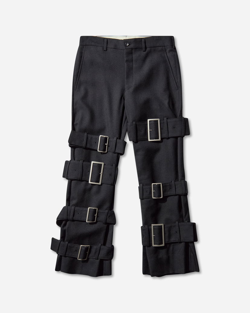 Hlače Comme des Garçons Multi-Buckle Trousers Crna | PP-P009-W25 1