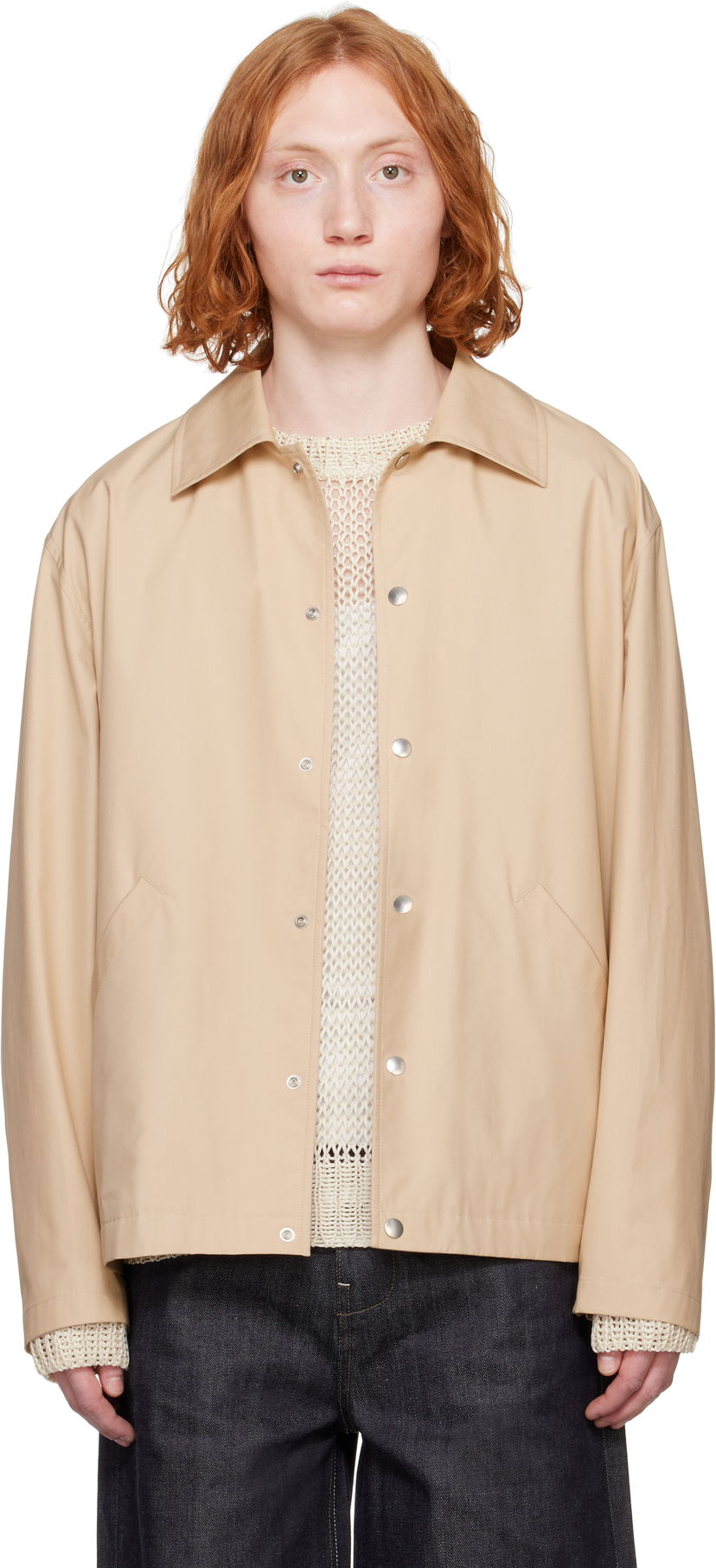 Vjetrovka Jil Sander Jil Sander Logo Jacket Bež | J23BN0003_J45026