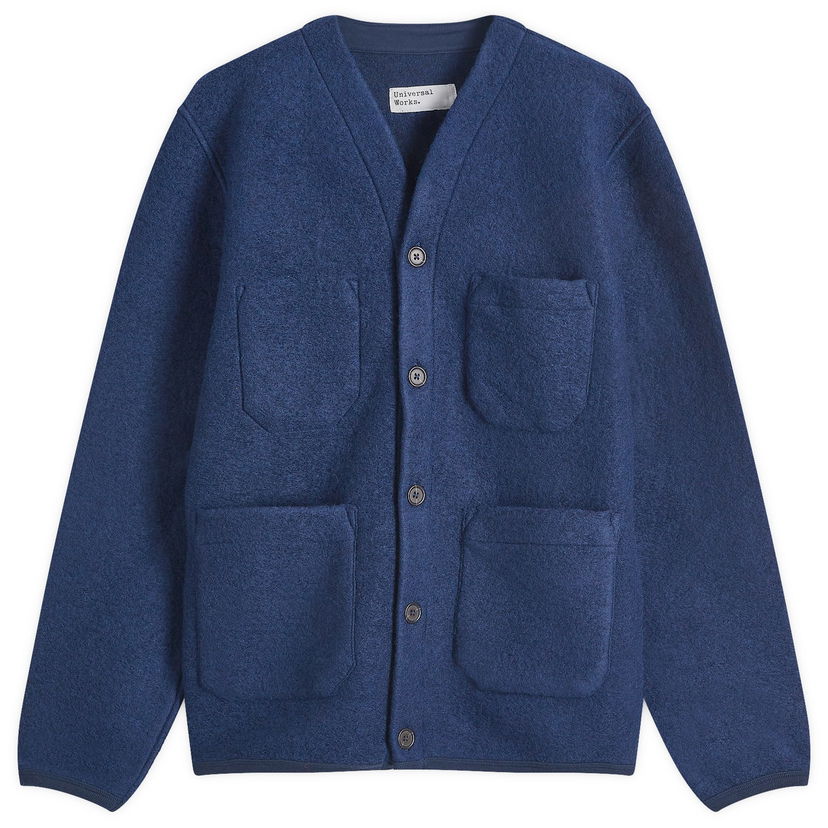 Džemper Universal Works Wool Fleece Cardigan, Size Large Plava | 29710-IND