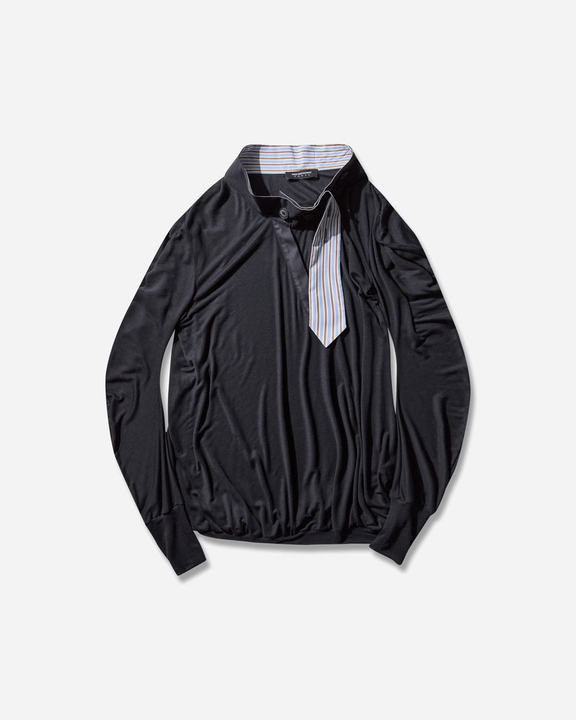 Dres KIKO KOSTADINOV Howe Long-Sleeve Jersey with Striped Placket Detail Crna | KKWAW25TP06 80