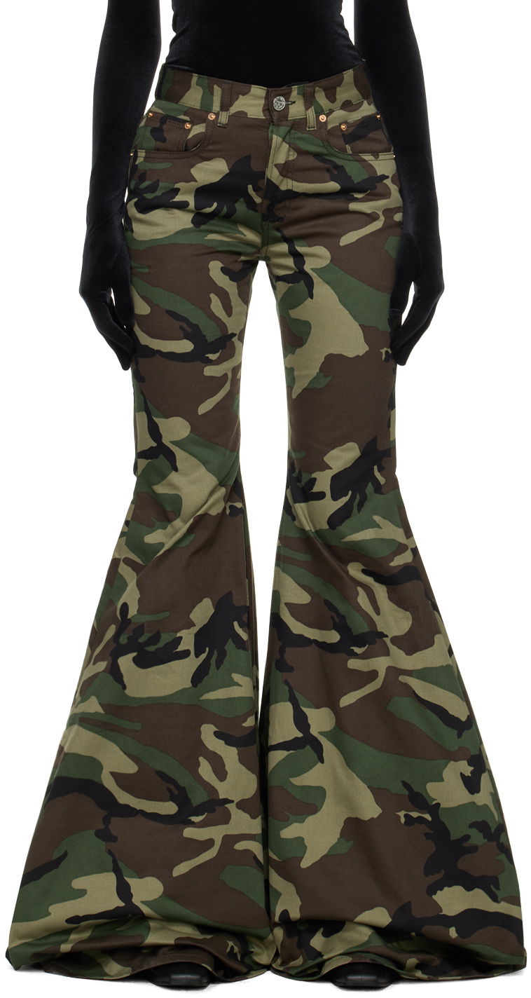 Hlače VETEMENTS Flared Trousers Zelena | WE64PA200Z