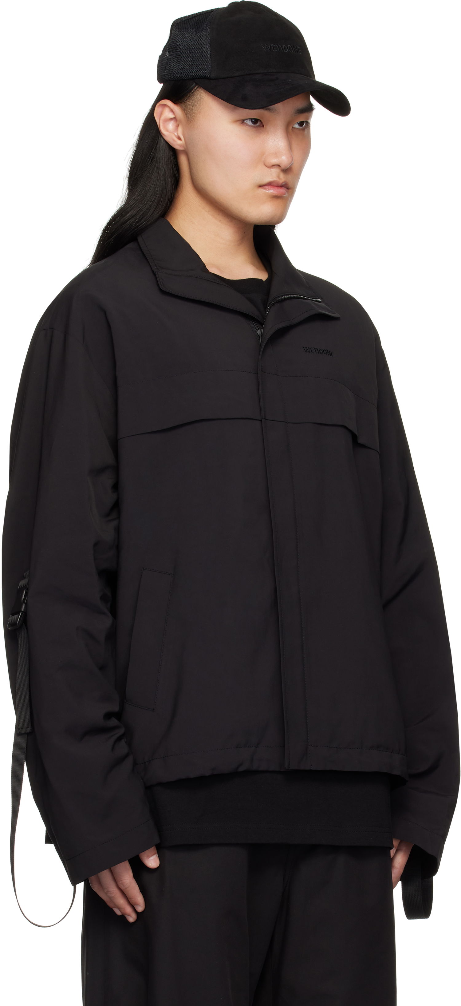 Vjetrovka We11done We11done Strapped Windbreaker Jacket Crna | WD-JP0-25-004-M-BK, 1