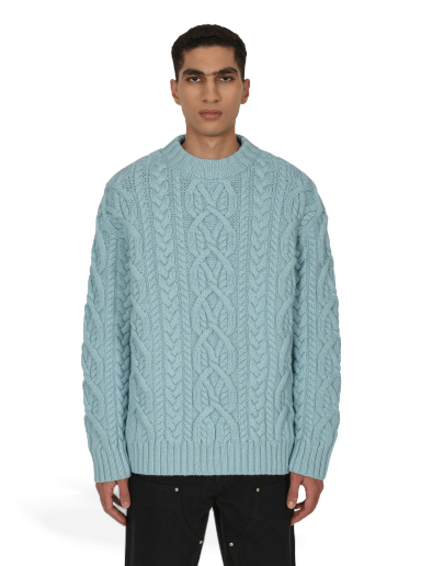 Košulja Dries Van Noten Cable Knit Sweater Blue Tirkiz | 222-021232-5707 505