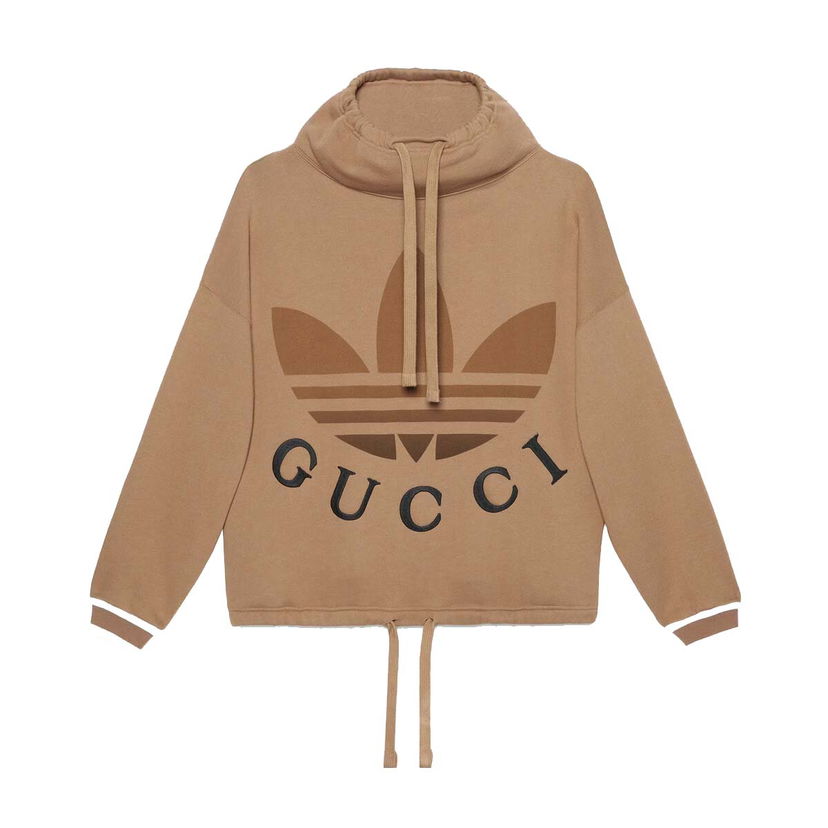 Dukserice Gucci adidas x Cotton Jersey Sweatshirt Dark Beige Bež | 717417 XJE2C 2091
