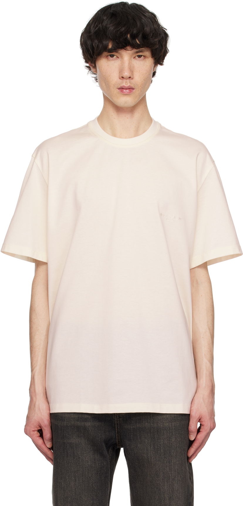 Majica kratkih rukava WOOYOUNGMI WOOYOUNGMI Embroidered Logo T-Shirt Bež | W251TS02