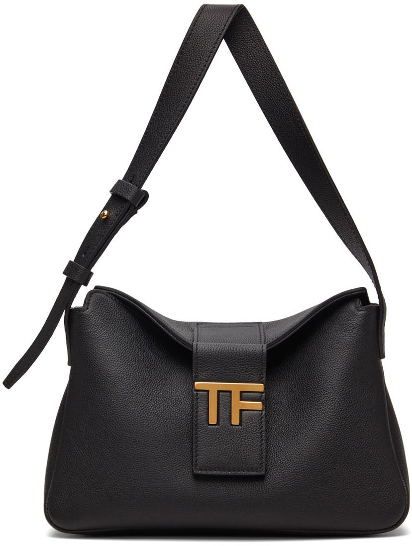 Torba za rame Tom Ford TOM FORD Mini Calfskin Shoulder Bag Crna | L1581T-LCL297