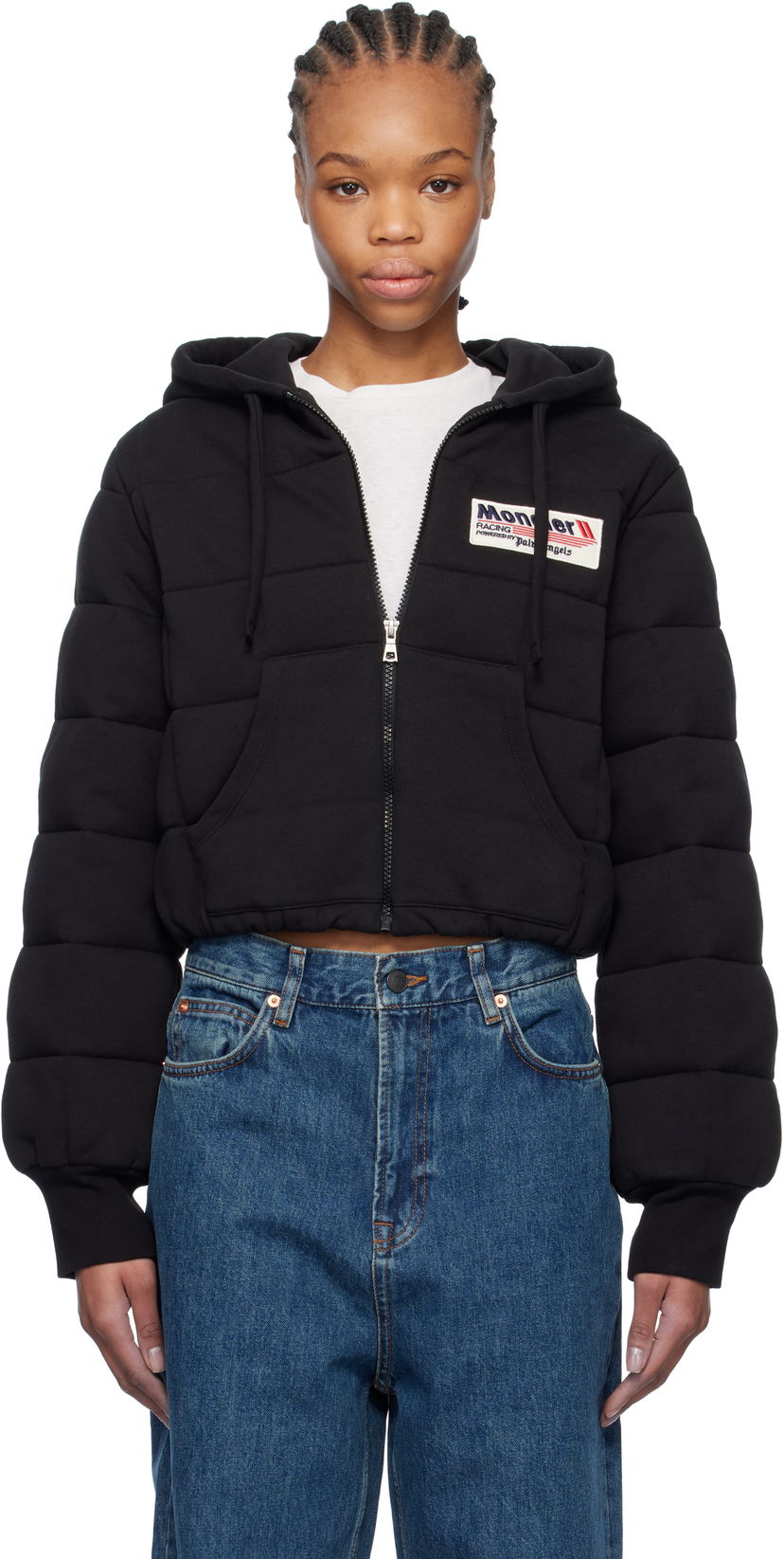 Dukserice Moncler Moncler Genius x Palm Angels Zip-Up Down Hoodie Crna | J209L8G00007899V4