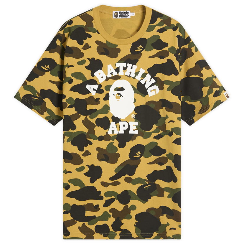 Majica kratkih rukava BAPE Bathing Ape 1st Camo College Tee, Size Large Žuta | 001CSL301010M-YEL