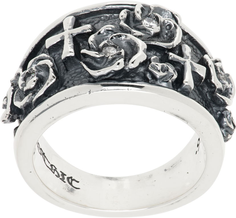Prsten Yohji Yamamoto Yohji Yamamoto Rose Ring with Crosses Metalik | HP-A14-662