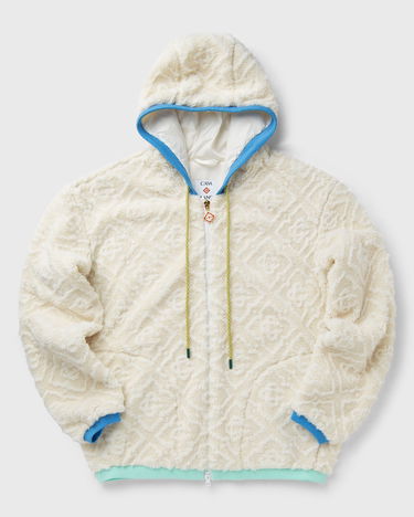 Jakna Casablanca Monogram Fleece Hooded Jacket Bijela | MPF25-JTP-373-01, 0