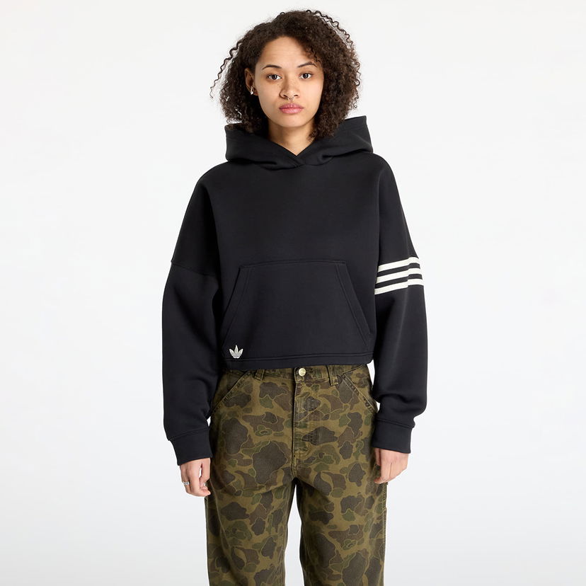 Dukserice adidas Originals Neuclassics Cropped Hoodie Crna | JI8500