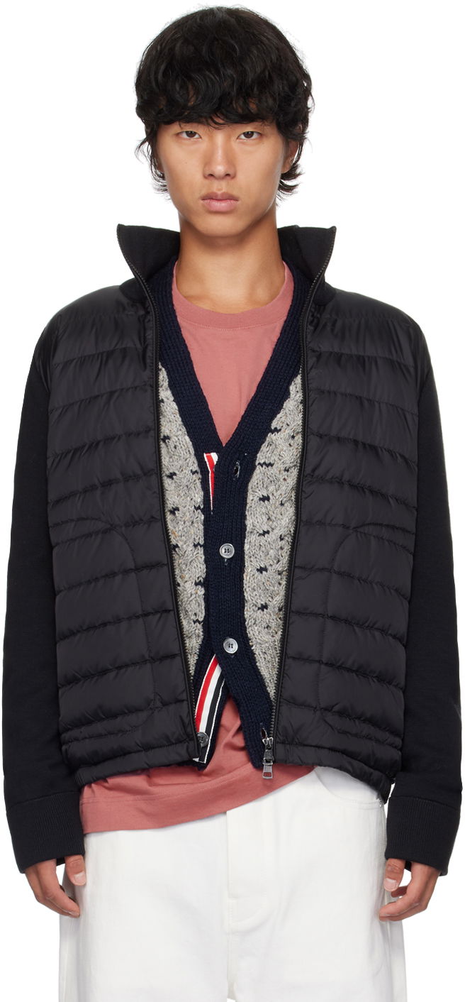 Jakna Moncler Black Quilted Down Cardigan Jacket Crna | J20919B50700A9341