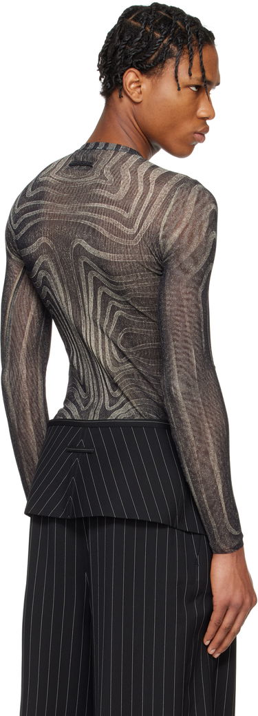 Džemper Jean Paul Gaultier Jean Paul Gaultier 'The Spirale' Sheer Long Sleeve T-Shirt Crna | 25/34-F-TO270-T587-000203, 2