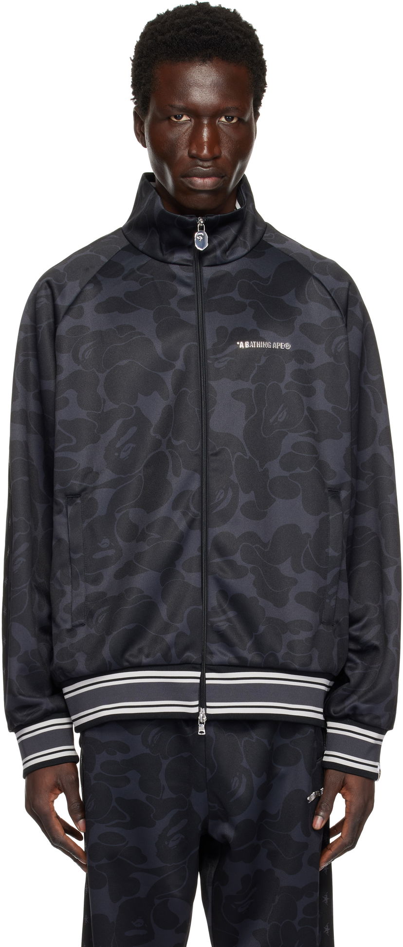 Bomber jakna BAPE Camo Print Track Jacket Crna | 0ZXSWM115314NBKX