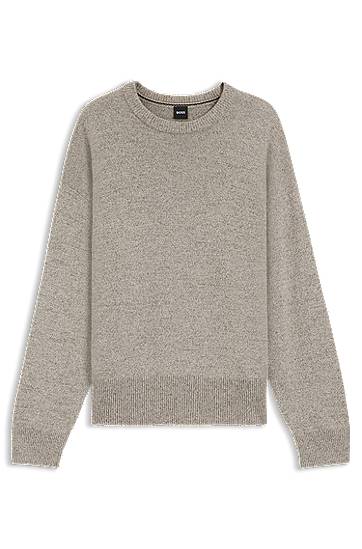 Džemper BOSS Relaxed-fit Crew-neck Virgin Wool Sweater Siva | 50550001