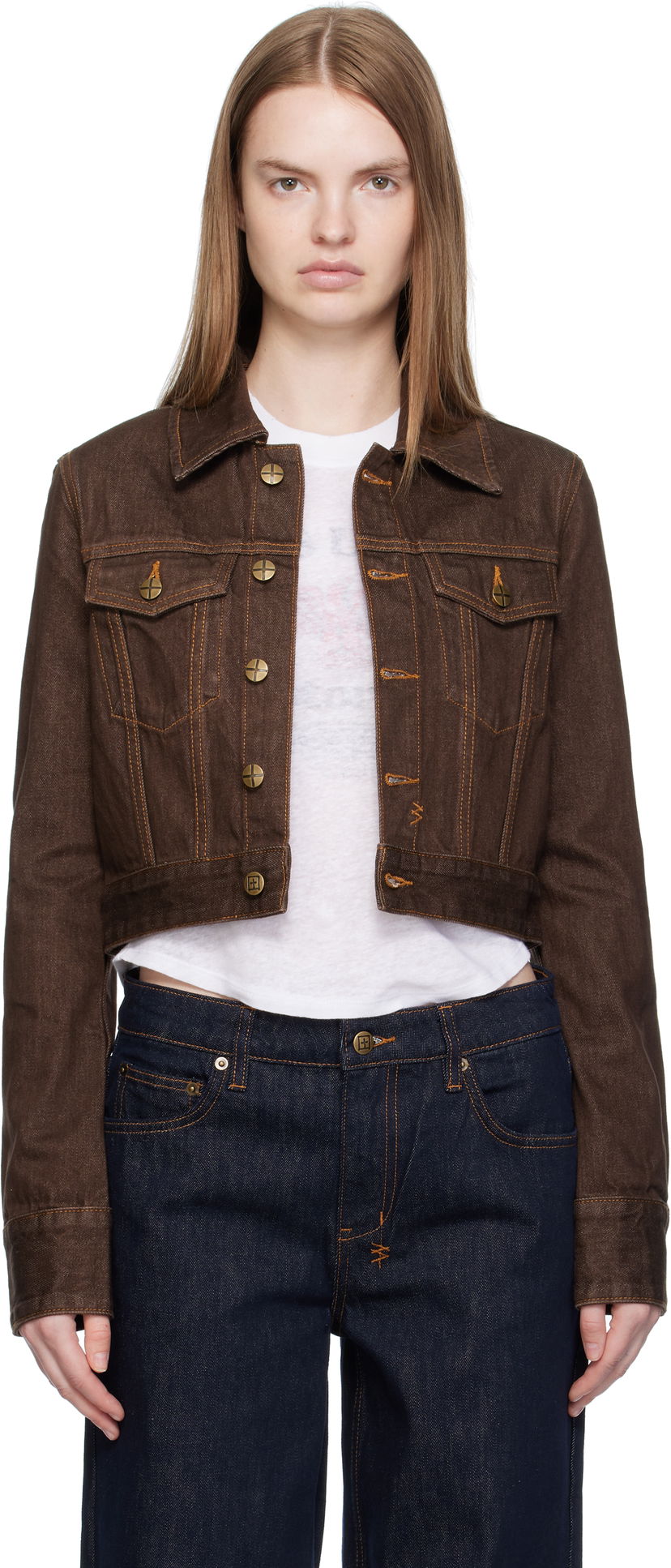 Jakna Ksubi Ksubi Slim Denim Trucker Jacket Smeđa | WFA25JK012