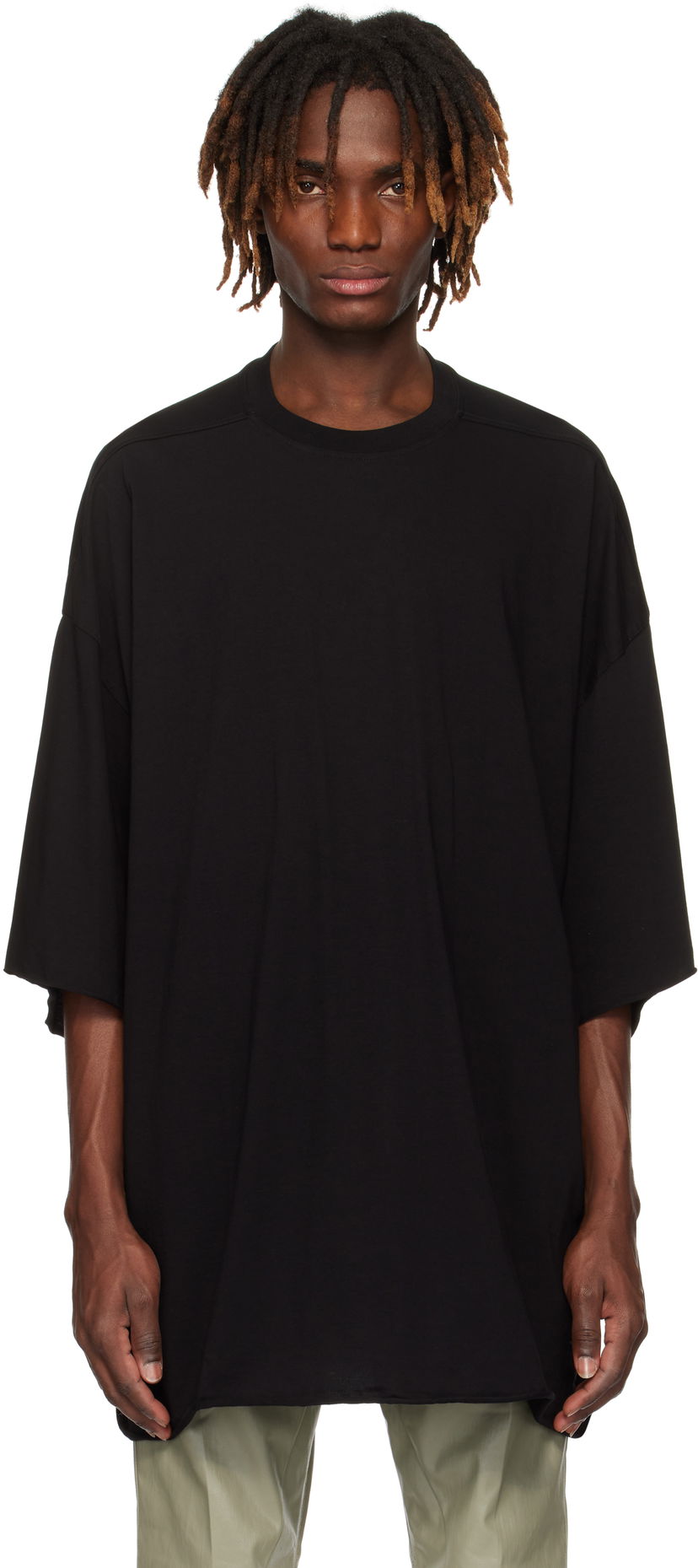 Majica kratkih rukava Rick Owens Rick Owens Hollywood Tommy T-Shirt Crna | RU01E5283 JA