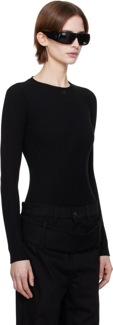 Džemper Courrèges Courrèges Knitted Ribbed Sweater Crna | 125MPU105FI0001, 1