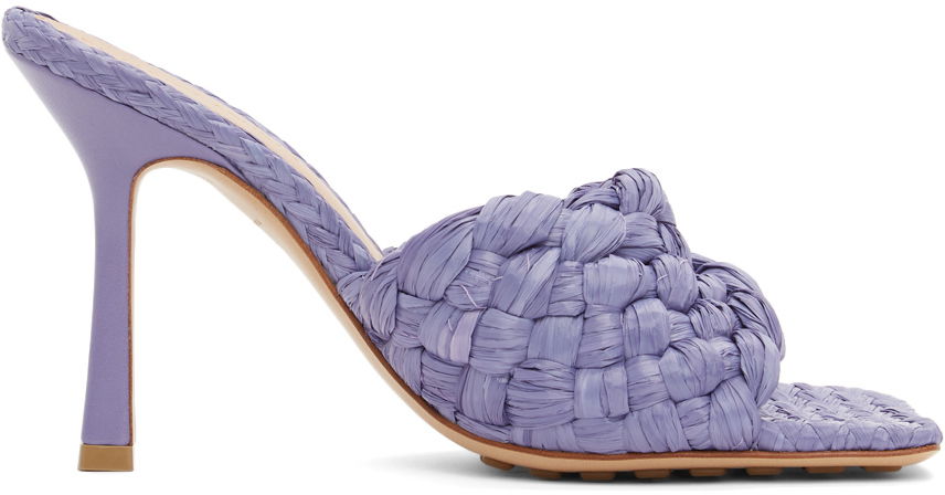 Tenisice i cipele Bottega Veneta Raffia Stretch Heeled Mules "Purple" Ljubičasta | 652451 V0GM0, 0