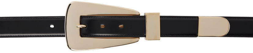 Pojasevi Khaite Lucca Black Leather Belt With Gold-Tone Buckle Crna | 9986-763