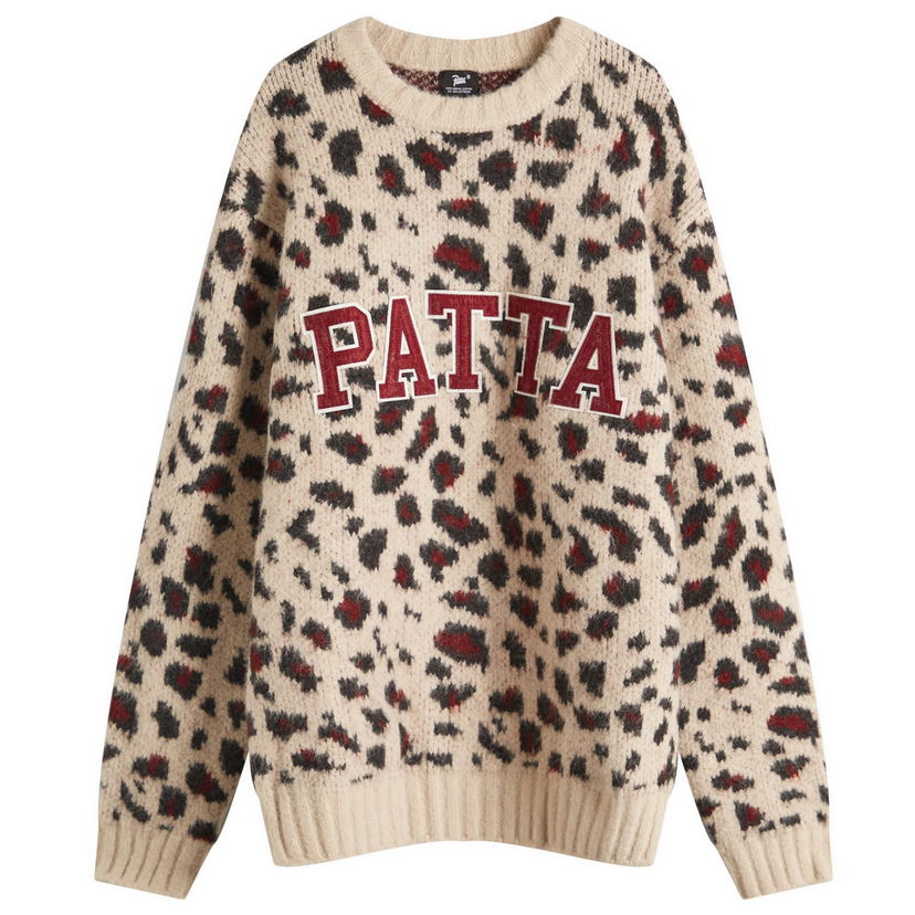 Džemper Patta Patta Leopard Brushed Knit Jumper Bež | POC-SS25-7020-324-0002-084