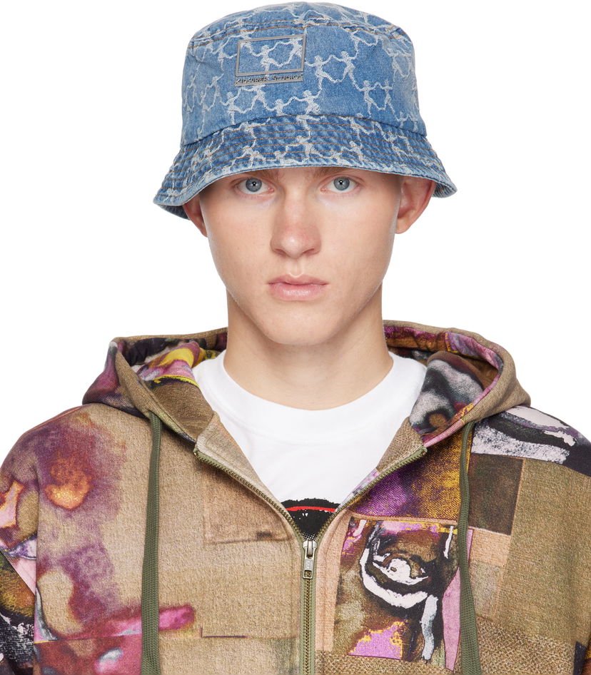 Šešir KidSuper Dancing Ladies Jacquard Denim Bucket Hat Plava | AW24-HDW-16