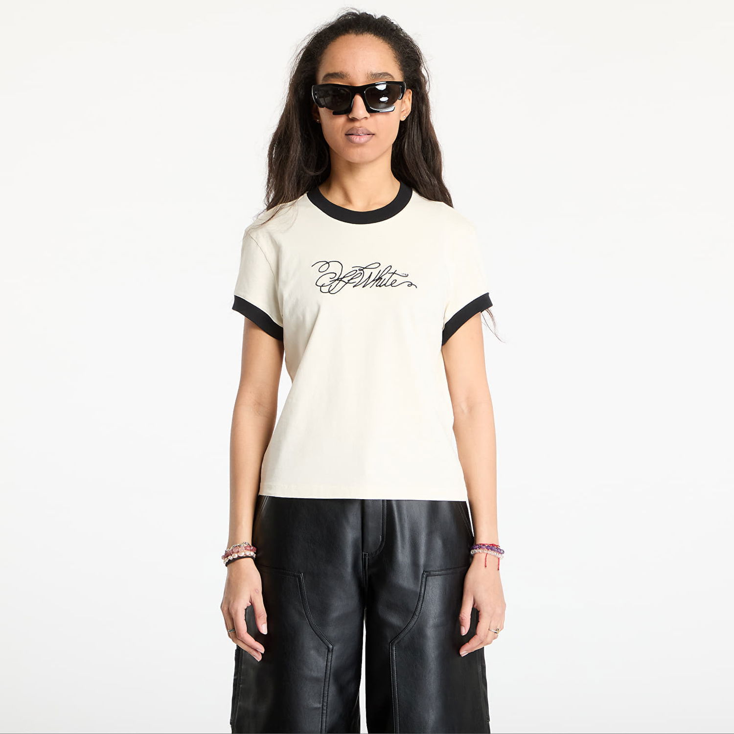 Majica kratkih rukava Off-White Off-White Script Fitted T-Shirt Bež | OWAA112S25JER0030B10, 0