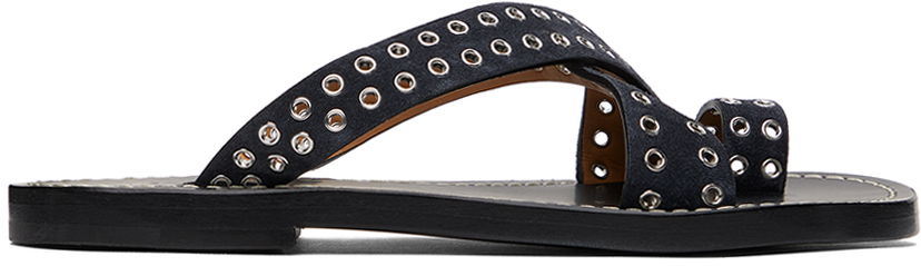 Dodaci ISABEL MARANT Isabel Marant Jinsay Eyelet Suede Thong Sandals Crna | 23PSD0011FA-A1B14S