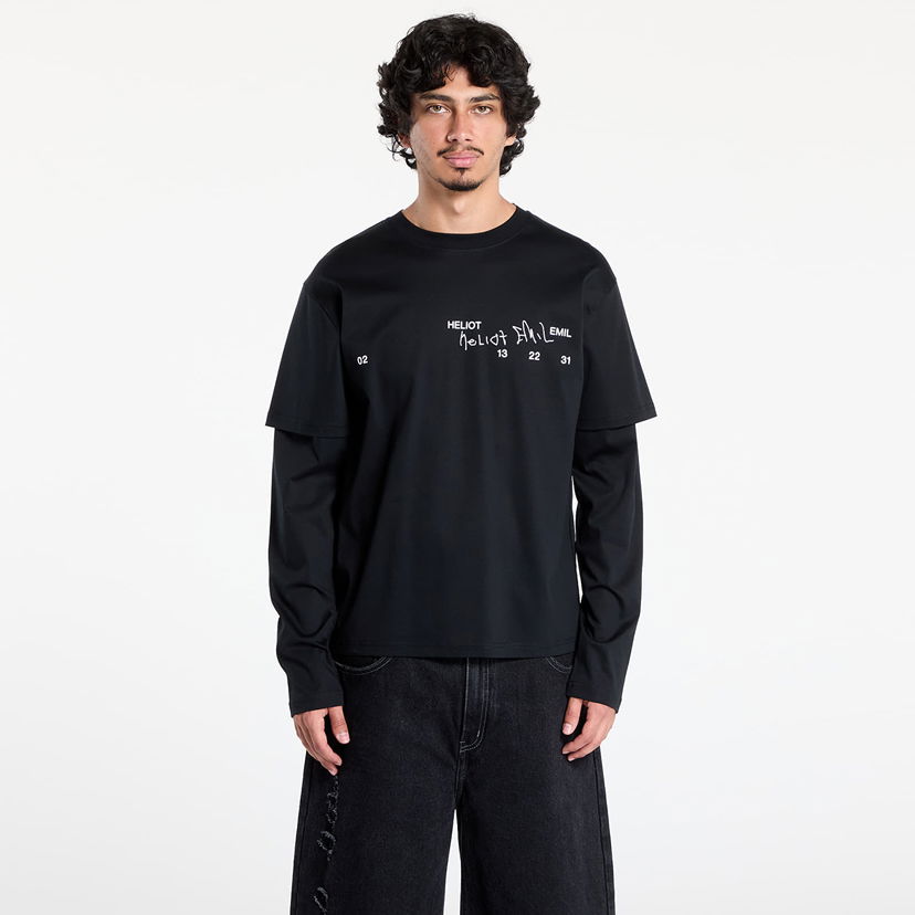 Majica kratkih rukava HELIOT EMIL HELIOT EMIL Fulgens Layered Longsleeve T-Shirt Crna | PREAW25_M_09_146_BLK01