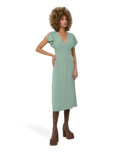 Haljina BOSS Slim-Fit Long-Length Dress with V Neckline Zelena | 50488660