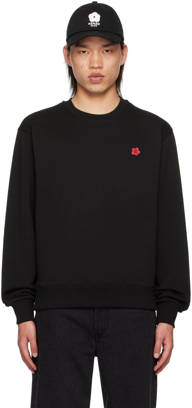 Majica kratkih rukava KENZO Black Paris Boke Flower Sweatshirt Crna | FE65SW2234MF