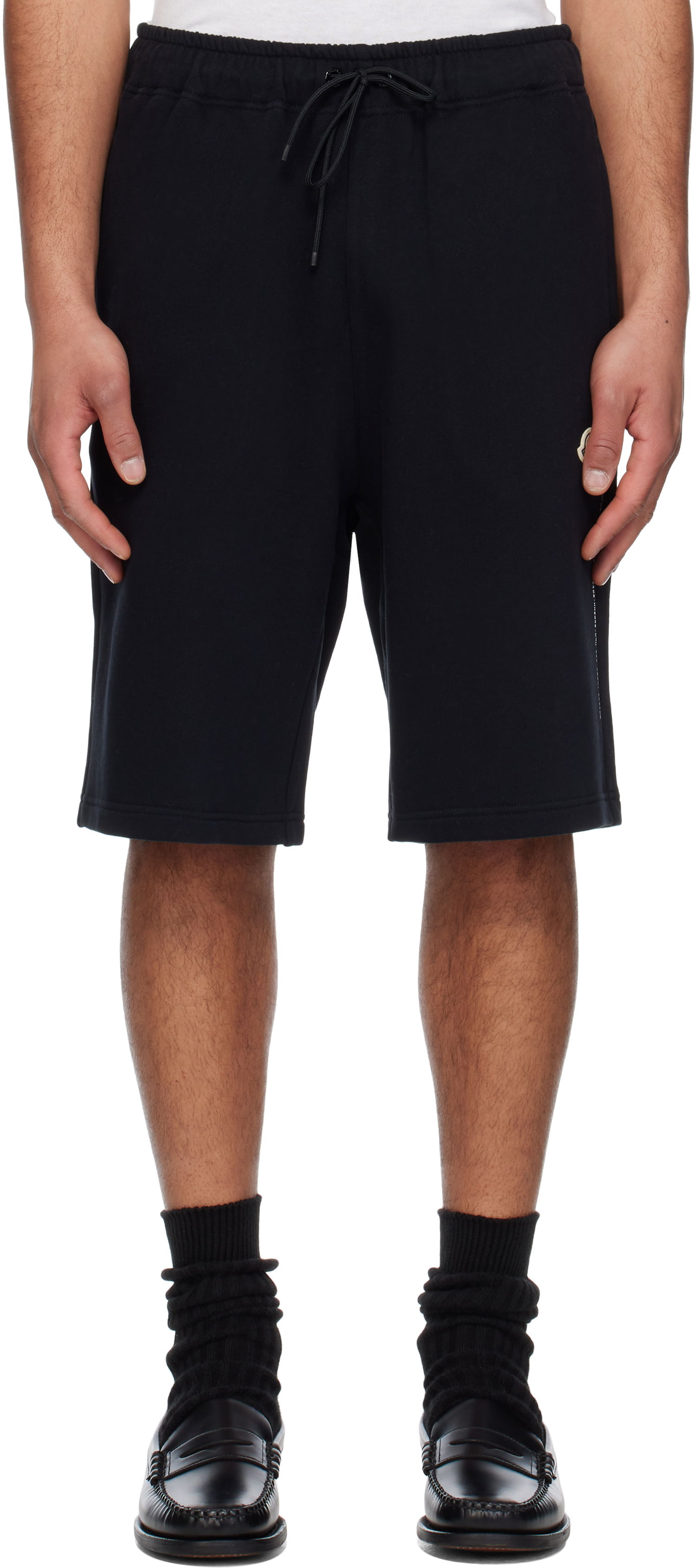 Kratke hlače Moncler Moncler Genius x FRGMT Hiroshi Fujiwara Embroidered Logo Cotton Shorts Crna | K109U8H00001M5214, 0