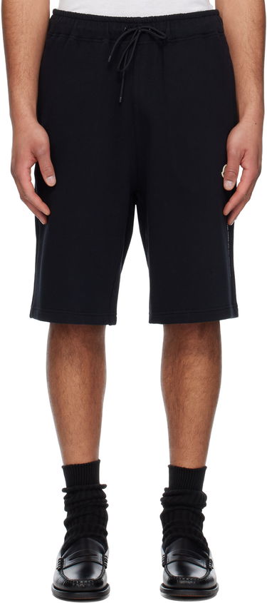 Kratke hlače Moncler Moncler Genius x FRGMT Hiroshi Fujiwara Embroidered Logo Cotton Shorts Crna | K109U8H00001M5214, 0