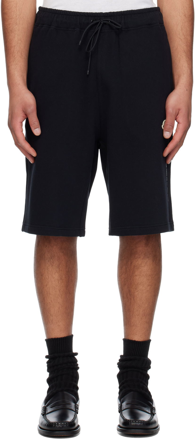 Kratke hlače Moncler Moncler Genius x FRGMT Hiroshi Fujiwara Embroidered Logo Cotton Shorts Crna | K109U8H00001M5214
