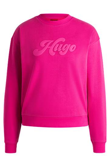 Džemper BOSS Relaxed Fit Cotton Blend Sweatshirt with Retro Logo by HUGO Ružičasta | 50541169