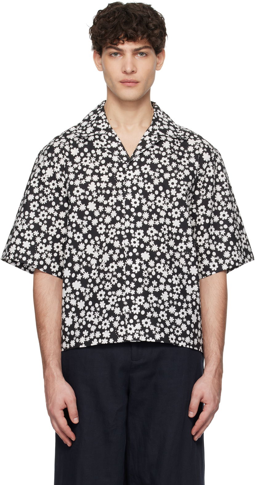 Košulja Marni Marni Pop Fields Motif Shirt Crna | CUMU0330S2 UTC463