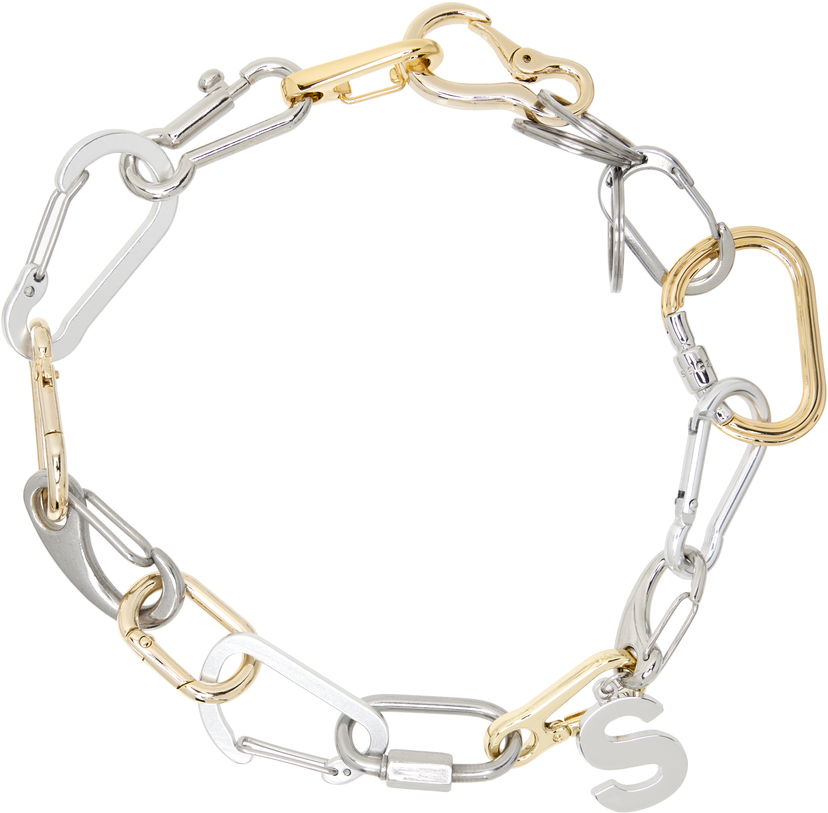 Ogrlica sacai Sacai Carabiner Chain Necklace with S Letter Metalik | 25-01052S