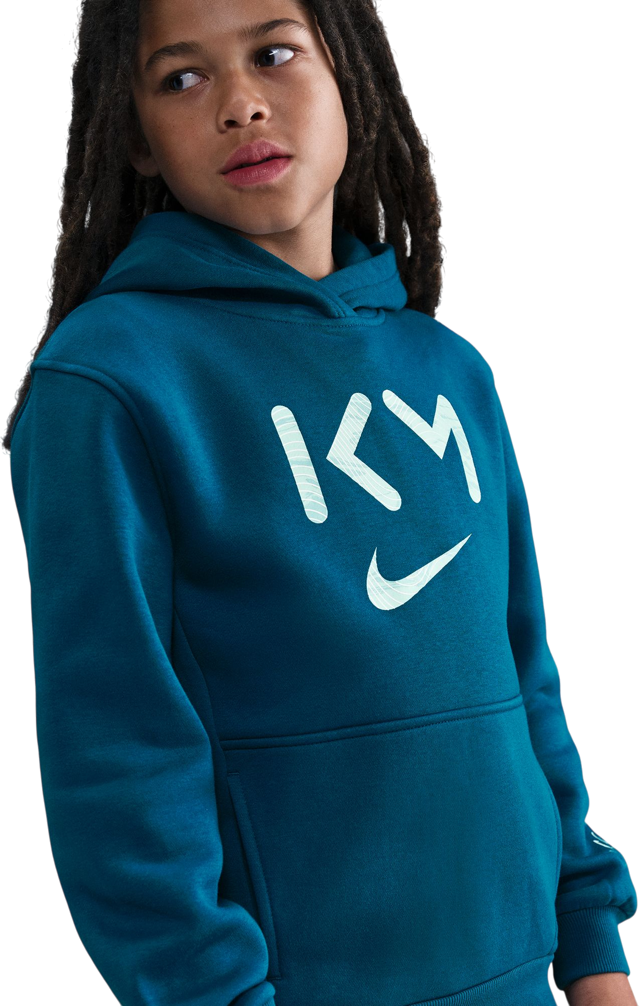 Dukserice Nike Kylian Mbappe Club Hoody Kids Tirkiz | ii1502-301, 1