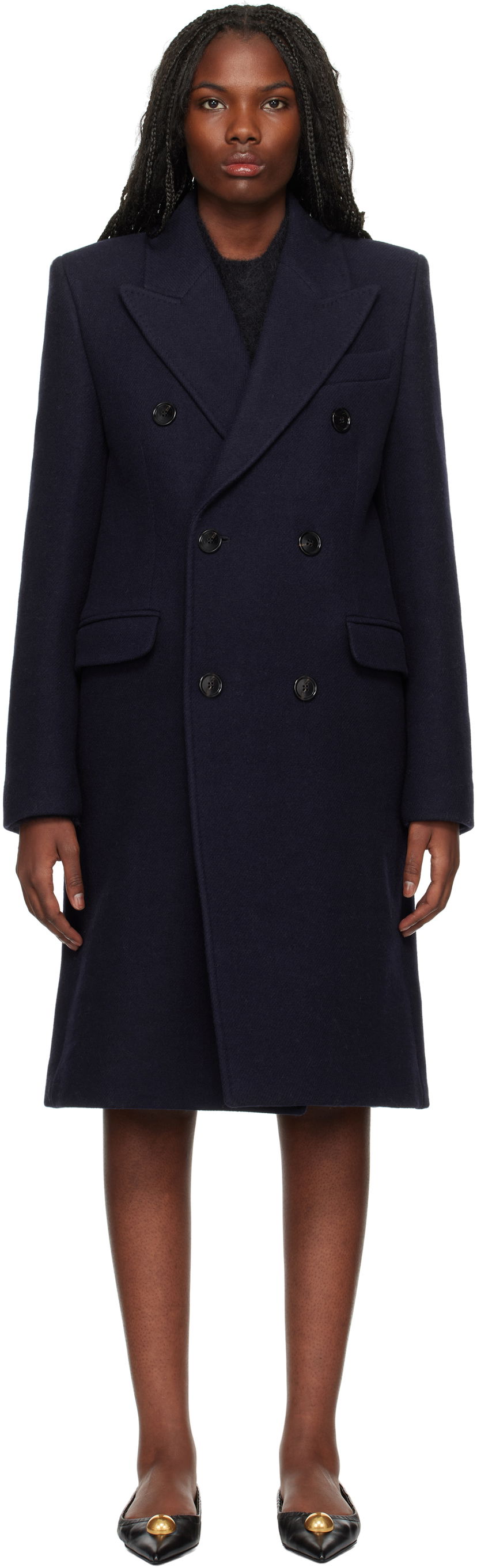 Kaputi AMI Double Breasted Coat Crna | FCO110.WV0049