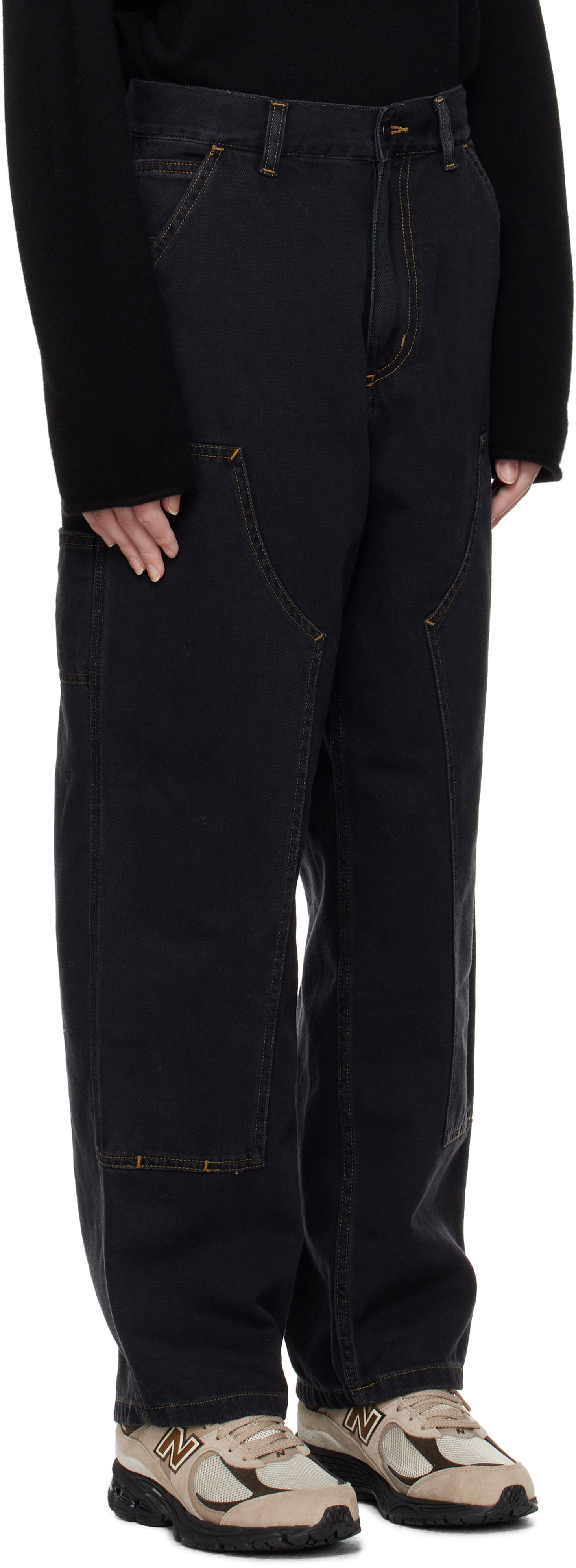 Cargo hlače Carhartt WIP Double Knee Denim Work Pants Crna | I034229 8906, 1