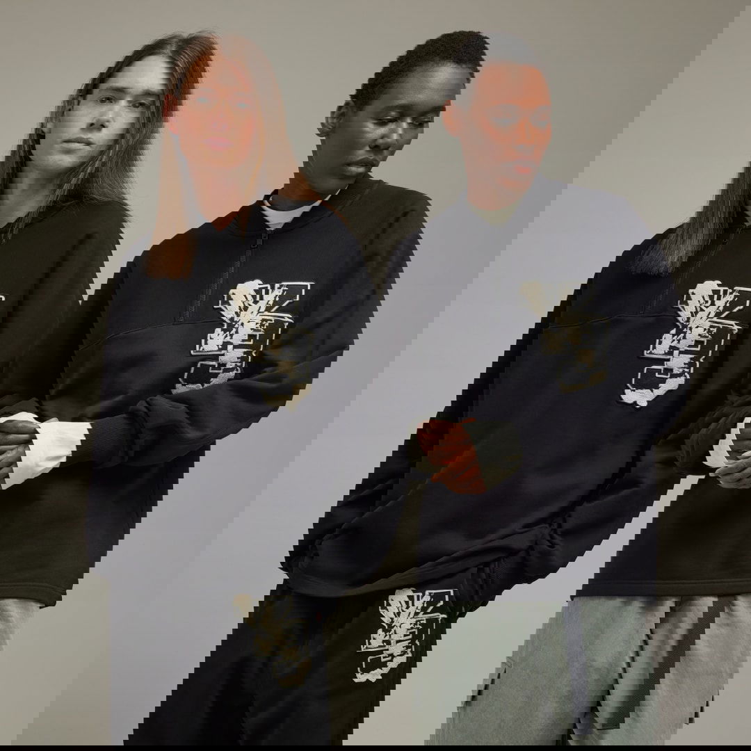 Dukserice Y-3 Graphic Logo French Terry Crew Crna | IQ2130, 1