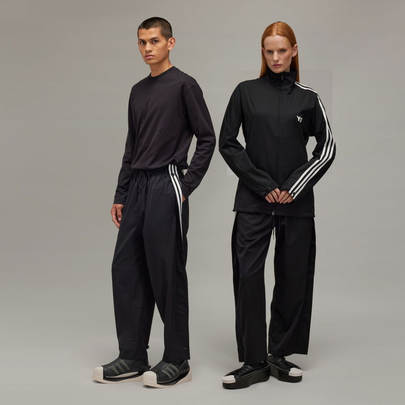 Hlače Y-3 Refined Wool 3-Stripes Pants Crna | IW7463