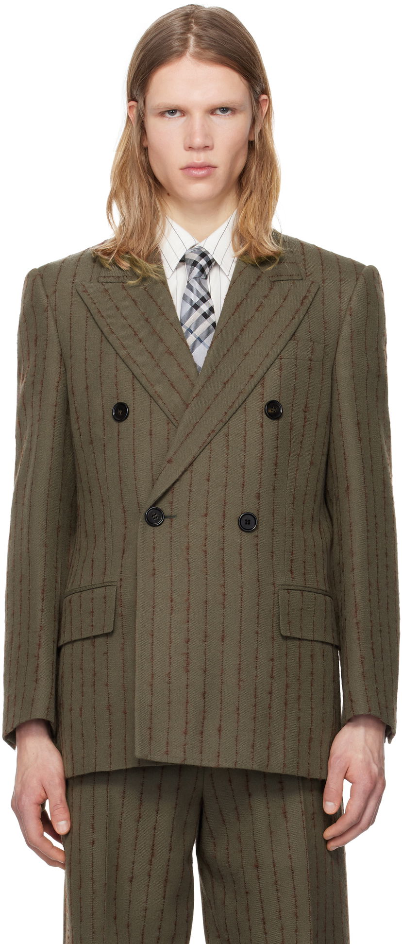 Trenerka Burberry Burberry Tailored Double-Breasted Blazer Zelena | 8103522