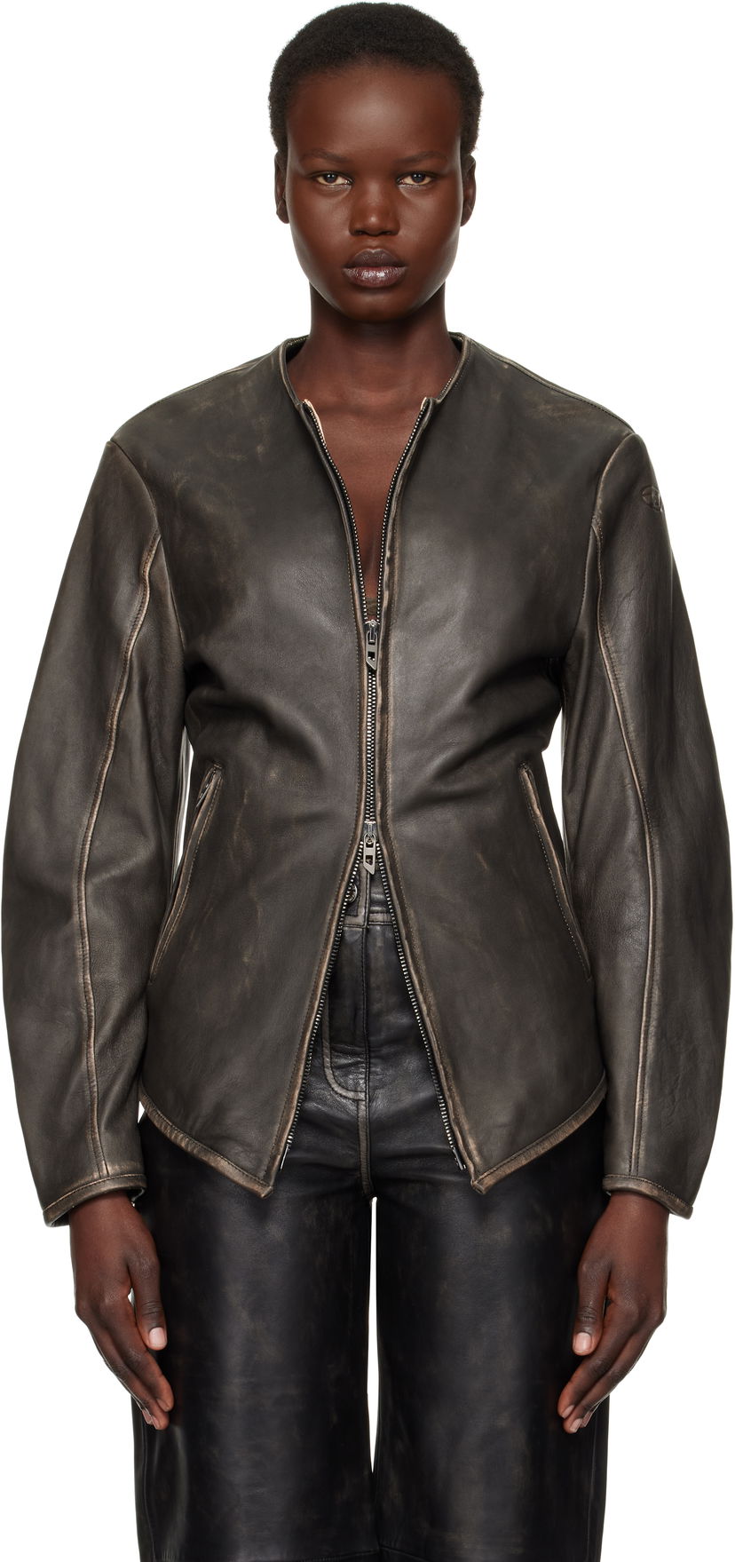 Jakna Diesel Leather Jacket Crna | A15873 0EGBL