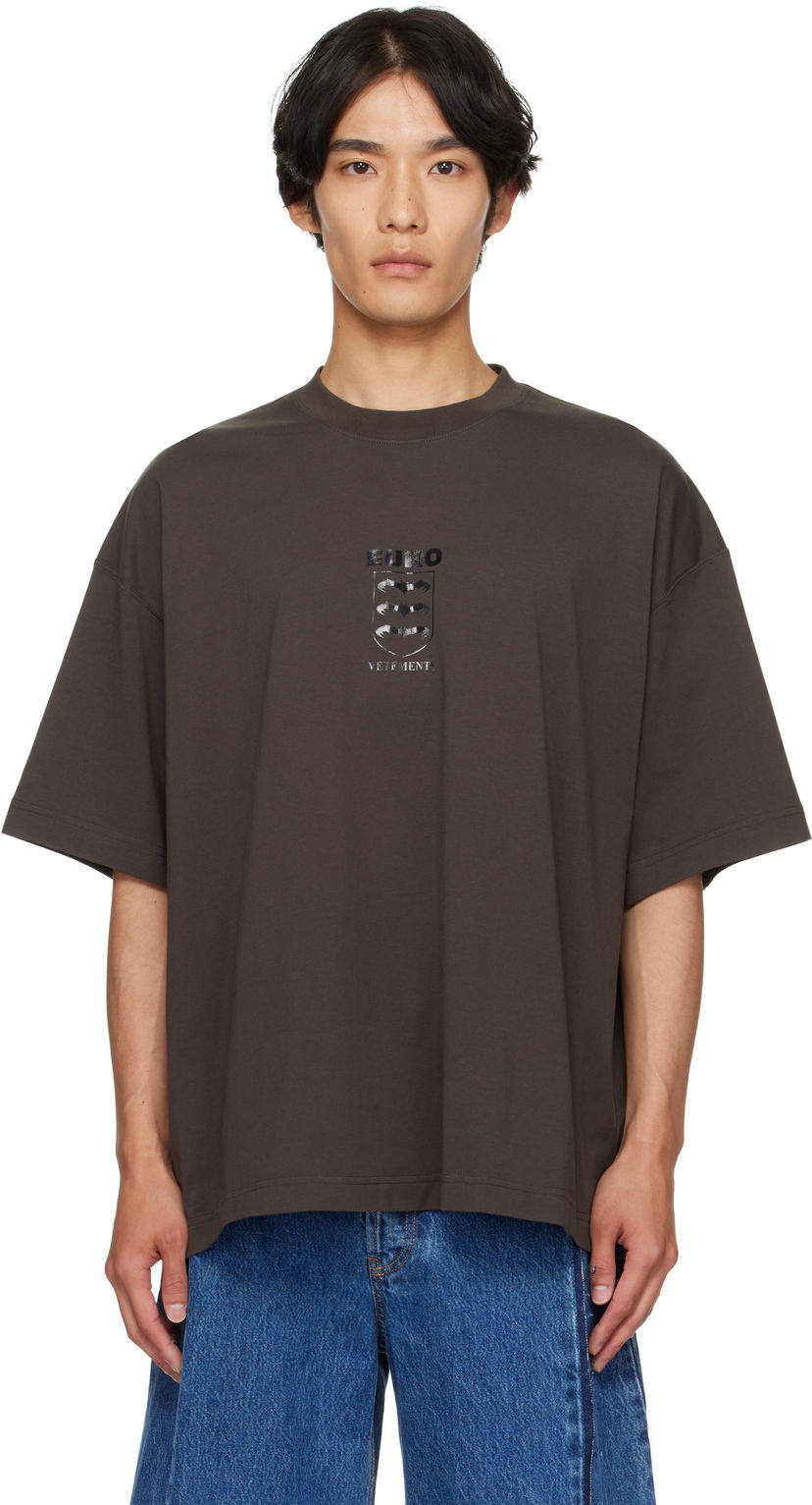 Majica kratkih rukava VETEMENTS Vetements Bats Logo Regular T-Shirt Smeđa | UH76TR650C