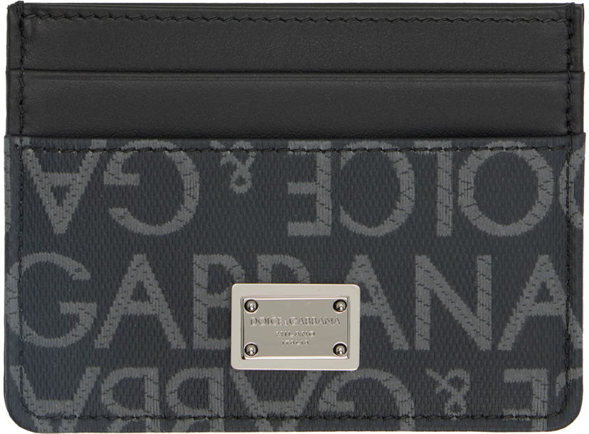 Novčanik Dolce & Gabbana Black Jacquard Card Holder Crna | BP0330AJ705